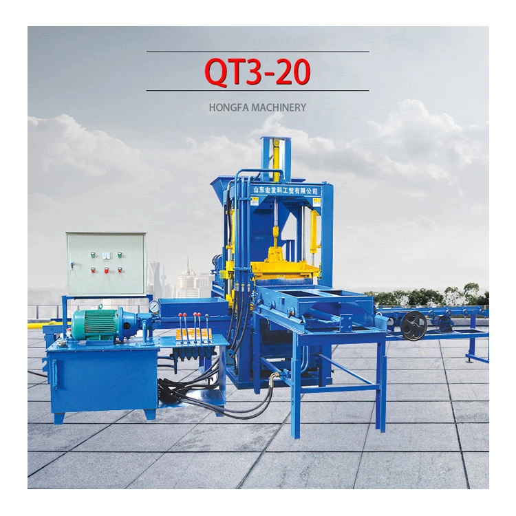 QTJ3-20 Construction Machinery of Color paver building material brick Making Machine hollow block machinery