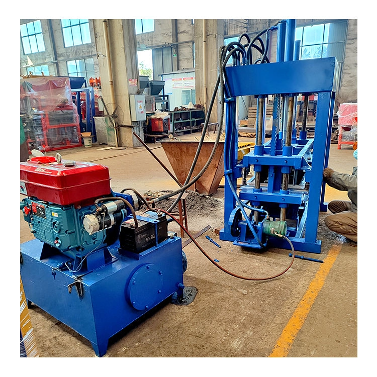 QT4-30 Diesel engine concrete block and interlocking brick making machine with hydraulic station