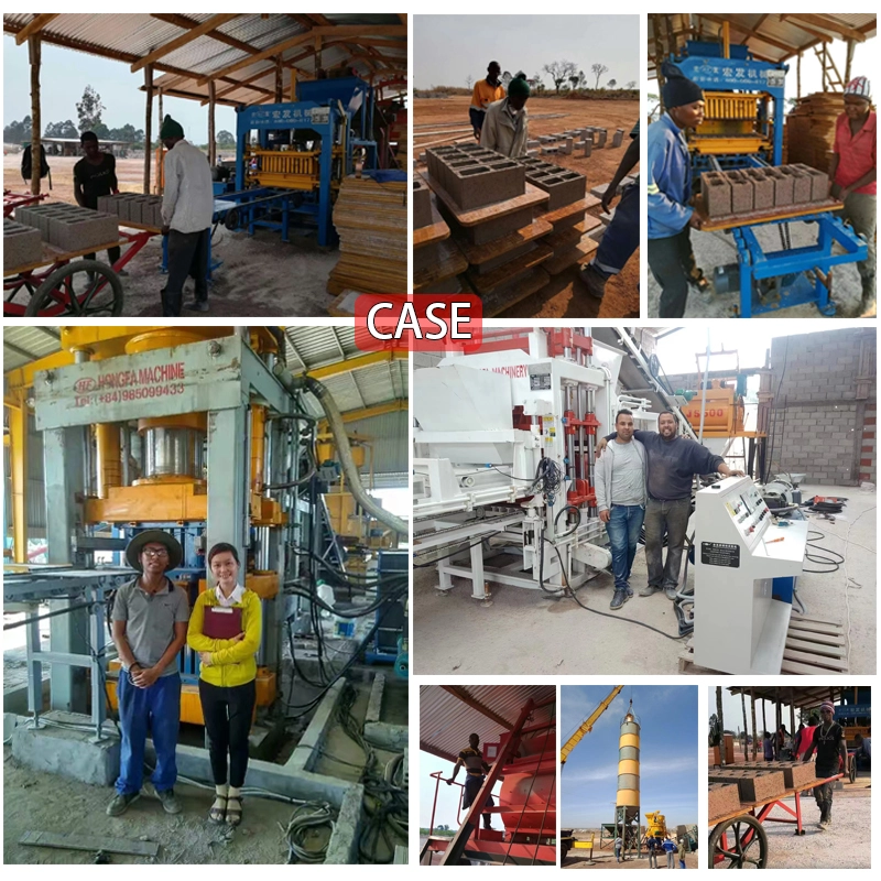 QT5-15 Concrete Hollow Block Brick Making Machine Paving Block Paving Vibration Method Construction
